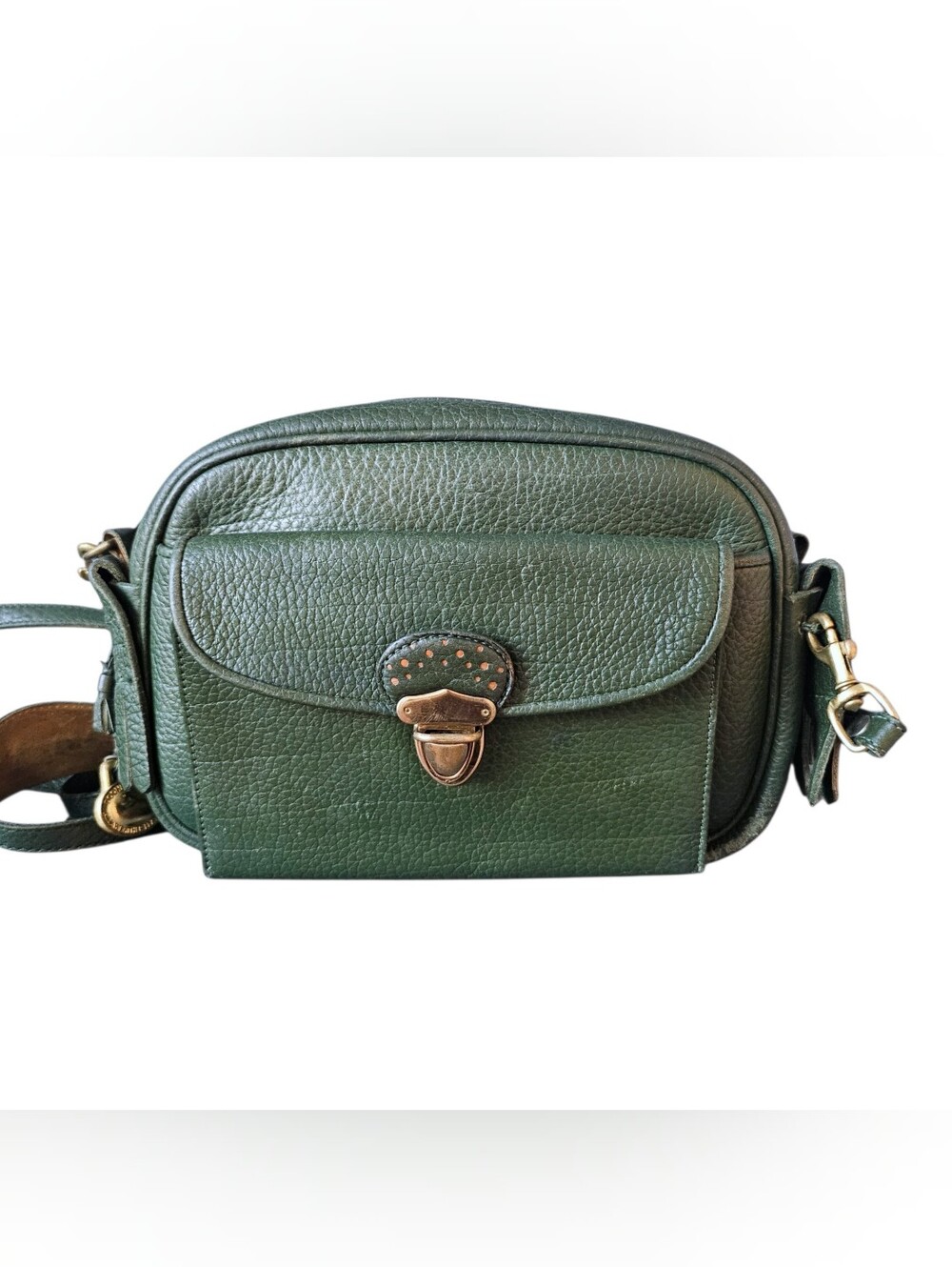 Dooney & Bourke Dark Green Pebbled All Weather Leatger Kilty Bag Purse - Picture 2 of 14